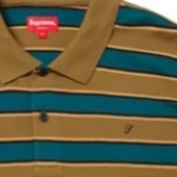SUPREME Men's Striped Long Sleeve Polo Size M - Picture 2 of 6